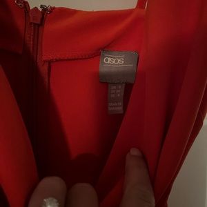 Beautiful red/orange jumpsuit. Size 4, brand ASOS, worn once for a wedding!
